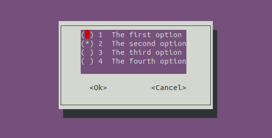 Whiptail radiolist box